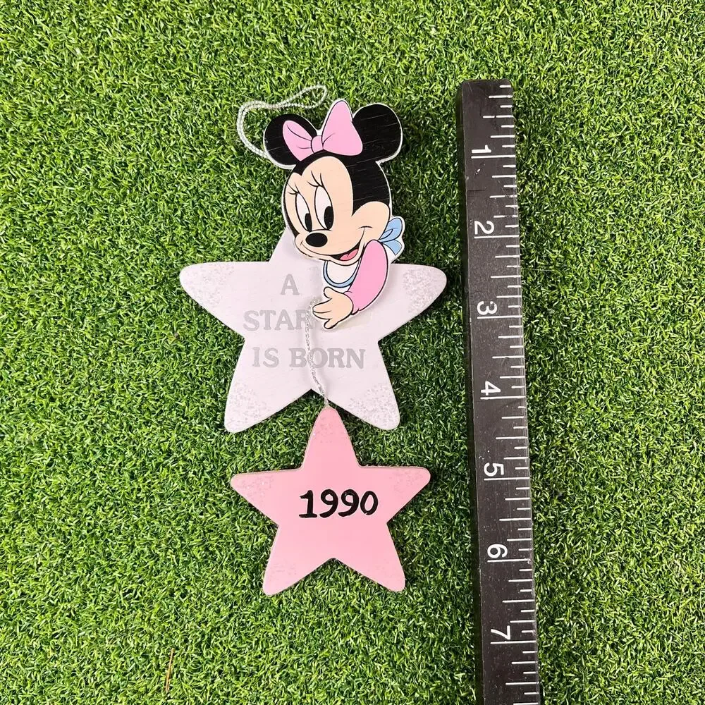 Vintage 1990 Walt Disney Company Wooden Minnie Mouse A Star Is Born Ornament